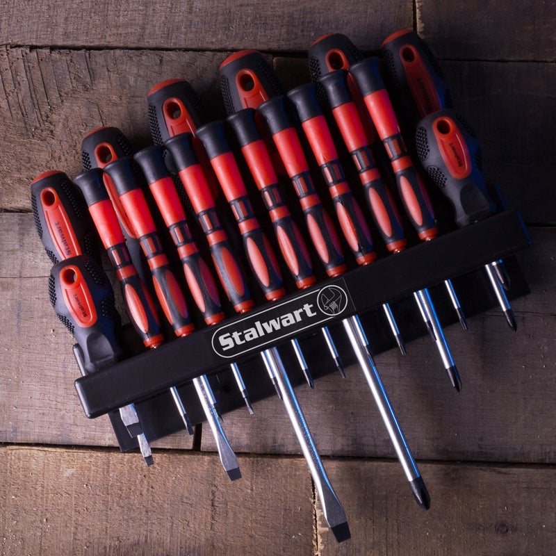 Stalwart - 75-HT4088 18 Piece Screwdriver Set with Wall Mount and Magnetic Tips- Precision Kit Including Flatheads, Phillips, and Torx Screwdrivers By - Image 4